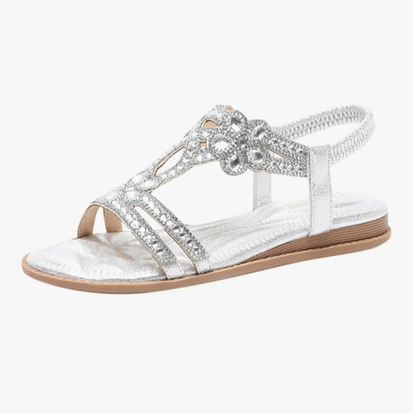 Silver Sandals with Intricate Design - Picture 9 of 16